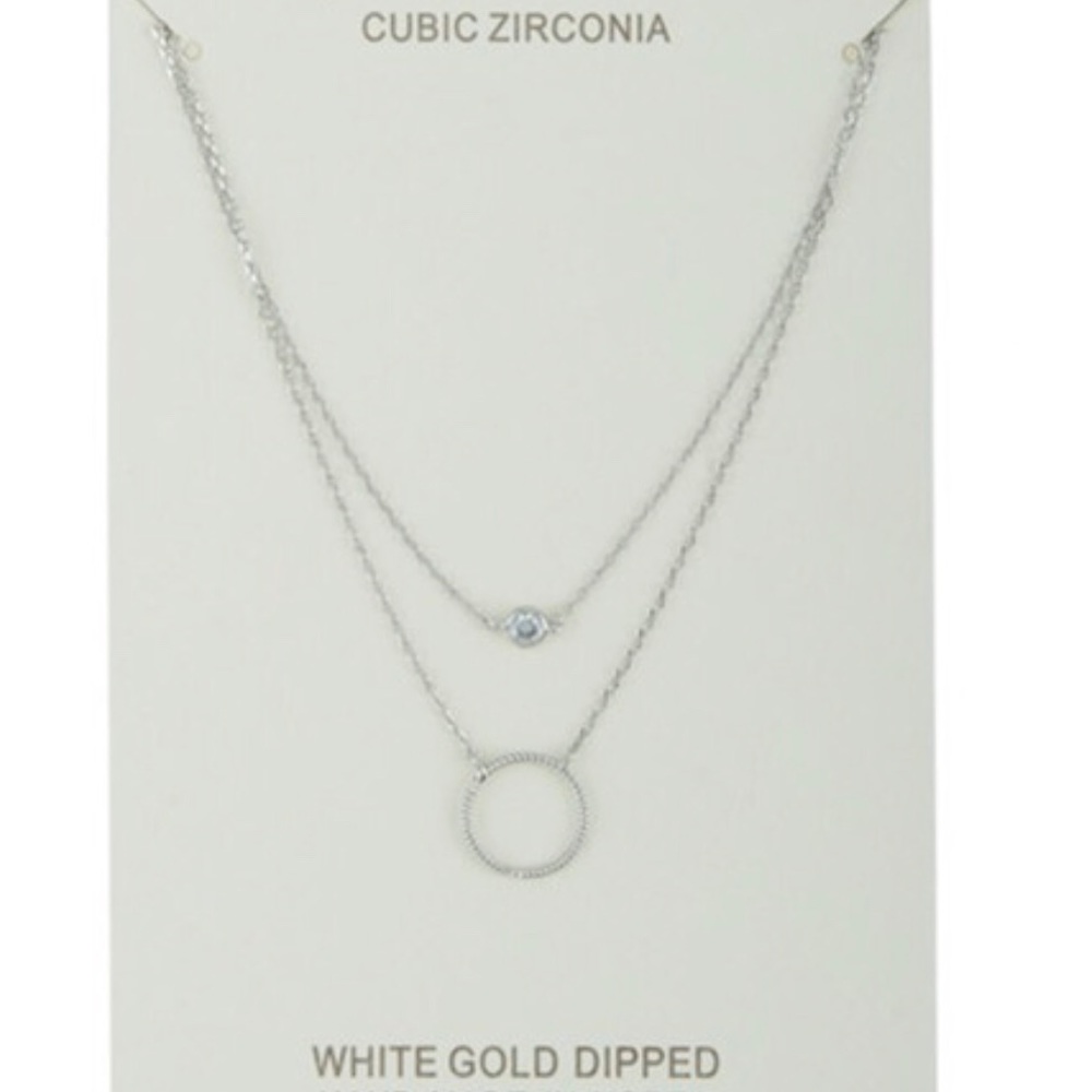 Gold Dipped Circle Charm Necklace